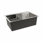 Кухонна мийка Platinum Handmade 650х450х220 (товщина 3,0/1,5 мм корзина та дозатор в комплекті)