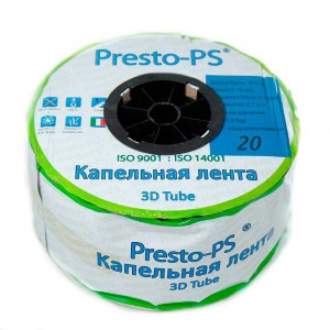 Емітерна крапельна стрічка 3D Tube (20см) Presto-PS 3D-20-500 0,18 (2,7 л / ч) 500м