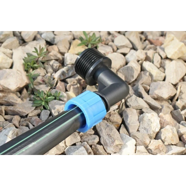 Угловой стартер для капельной ленты с резьбой 3/4" Н Presto-PS ME-0117-34