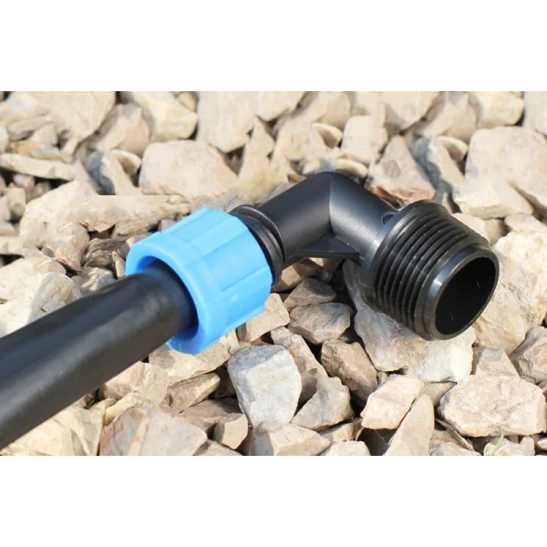 Угловой стартер для капельной ленты с резьбой 3/4" Н Presto-PS ME-0117-34