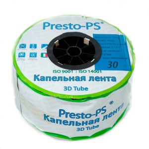 Емітерна крапельна стрічка 3D Tube (30см) Presto-PS 3D-30-500 0,18 (2,7 л / ч) 500м