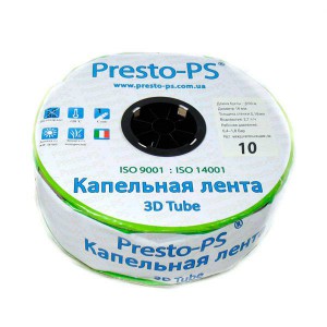 Емітерна крапельна стрічка 3D Tube (10см) Presto-PS 3D-10-500 0,15 (2,7 л / ч) 500м