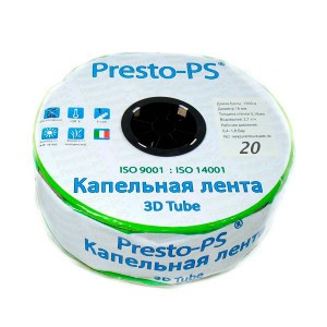 Емітерна крапельна стрічка 3D Tube (20см) Presto-PS 3D-20-1000 0,18 (2,7 л / ч) 1000м