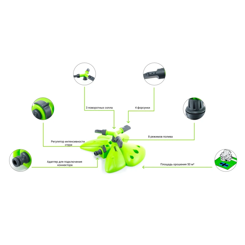 Ороситель круговой Бабочка Presto-PS 8107G