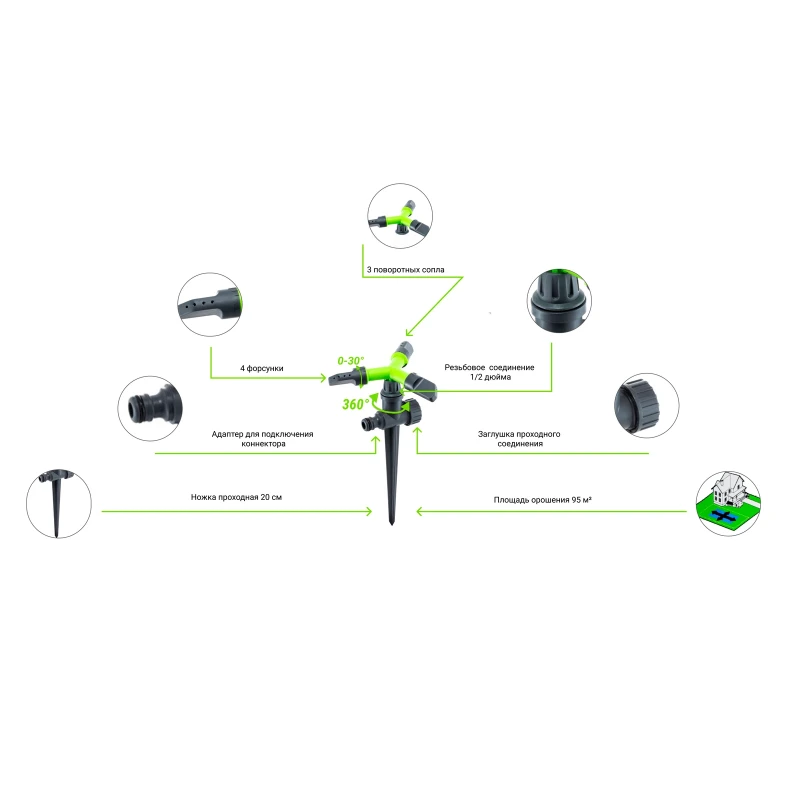 Ороситель круговой Луч Presto-PS 8105G