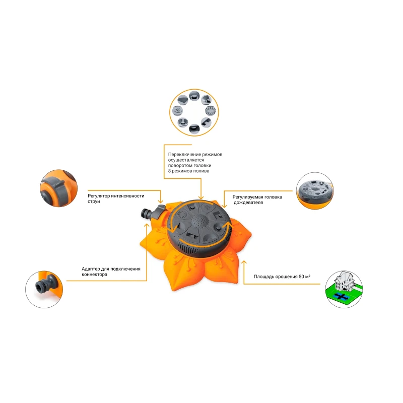 Ороситель многофункциональный Подсолнух Presto-PS 8111