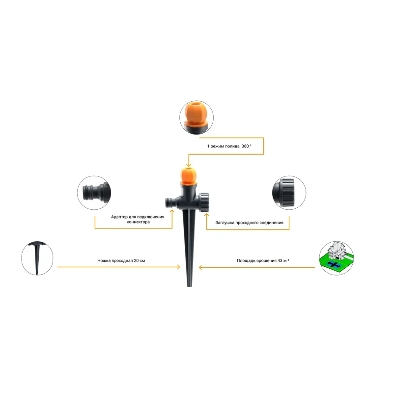 Ороситель круговой Тюльпан Presto-PS 8401