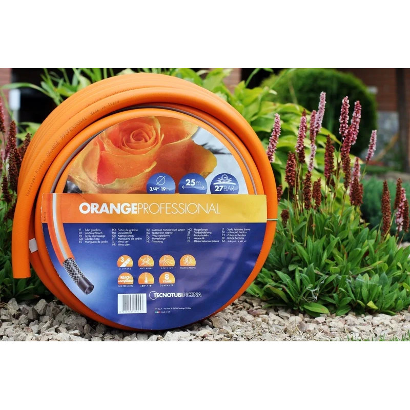 Шланг садовый Tecnotubi Orange Professional для полива диаметр 3/4 дюйма, длина 50 м Presto-PS OR 3/4 50