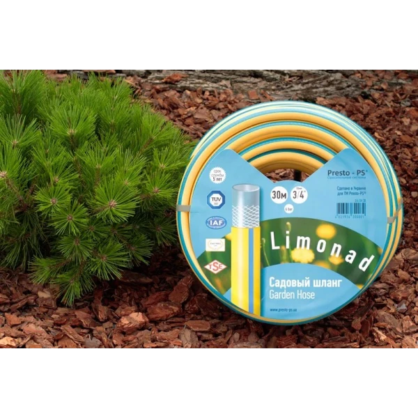 Шланг поливочный садовый Limonad диаметр 3/4 дюйма, длина 20 м Presto-PS 3/4 G H 20