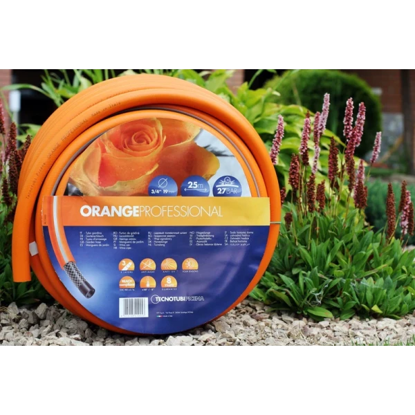 Шланг садовый Tecnotubi Orange Professional для полива диаметр 5/8 дюйма, длина 25 м Presto-PS OR 5/8 25
