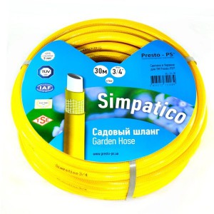 Шланг поливочный Presto-PS садовый Simpatico диаметр 3/4 дюйма, длина 30 м (BLL 3/4 30)