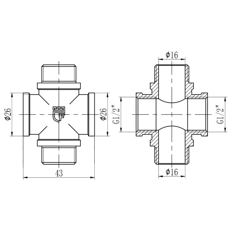 Крестовина SD Forte 1/2
