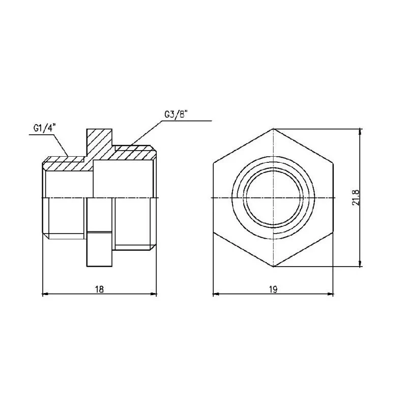 Ниппель редукционный SD Forte 3/8