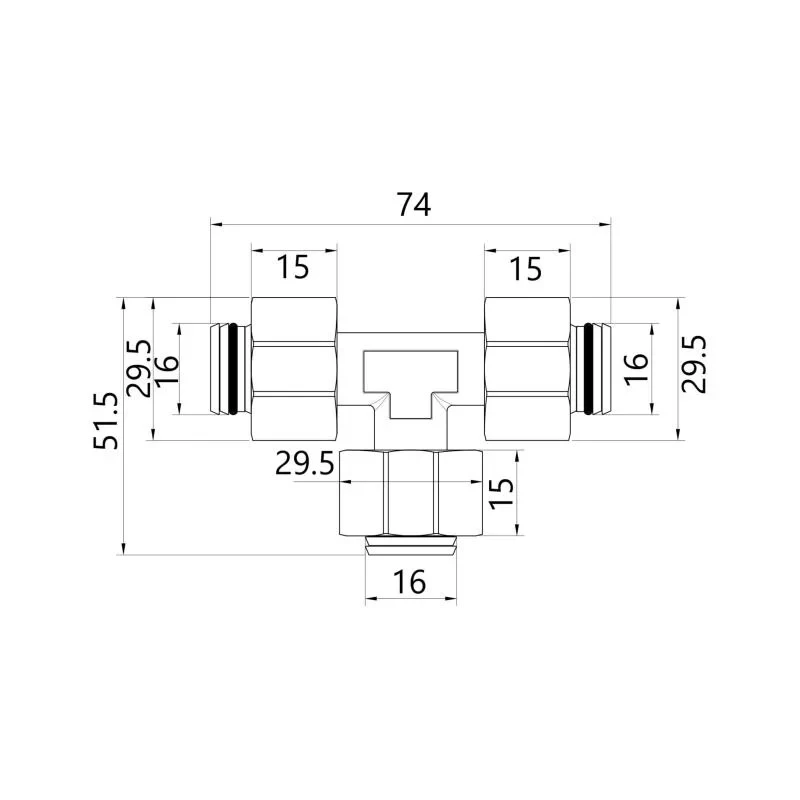 Трійник обтискний SD Plus 20 SD158W202020