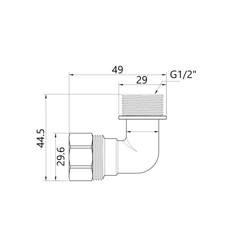 Кут обтискний SD Plus 20х1/2