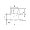 Тройник PPR Blue Ocean 32х25х32 редукционный