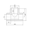 Тройник PPR Blue Ocean 75х32х75 редукционный