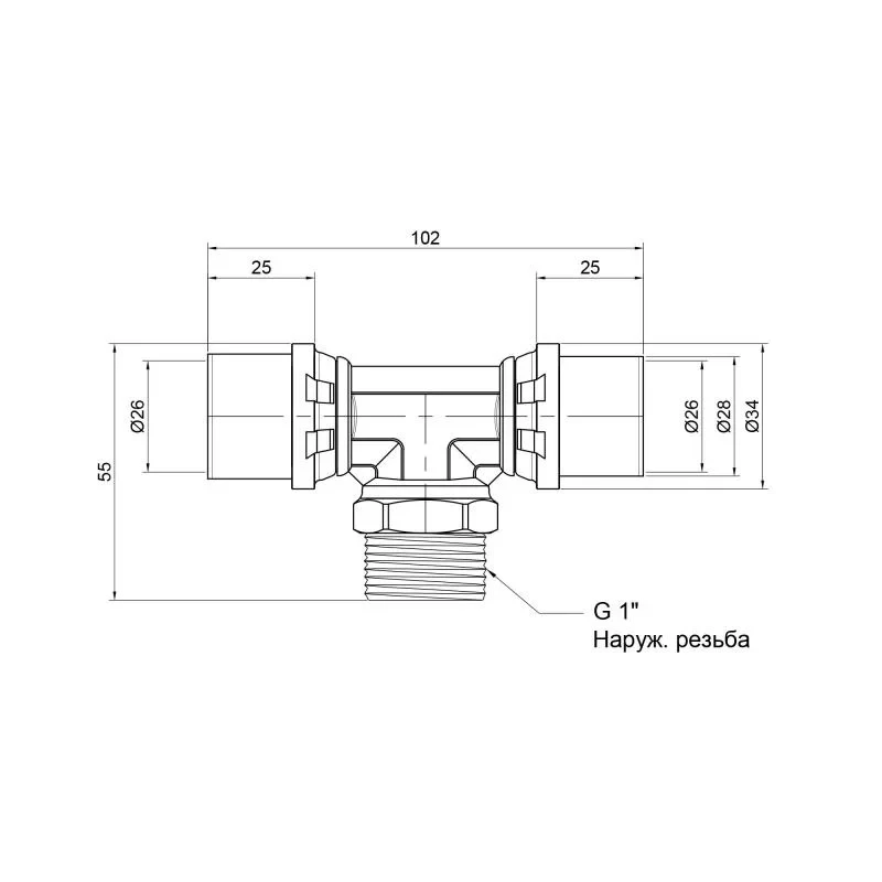 Трійник прес Icma 26х1