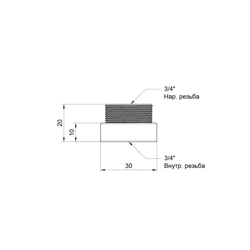 Удлинитель SD Plus 10х3/4