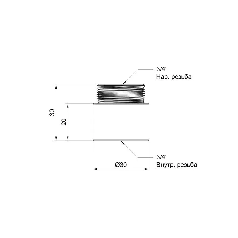 Удлинитель SD Plus 20х3/4