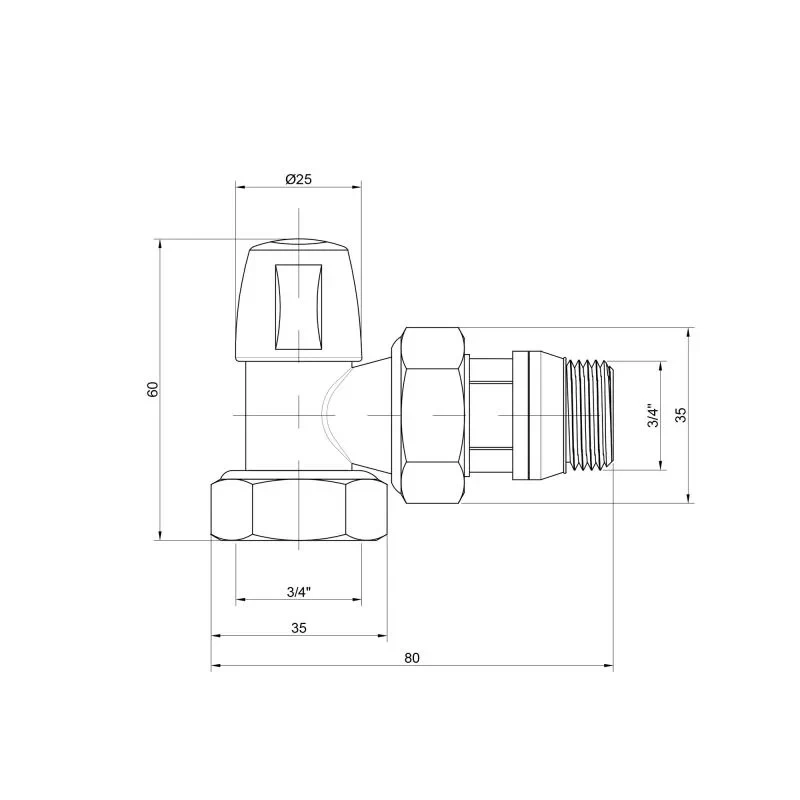 Кран радіаторний Icma 3/4