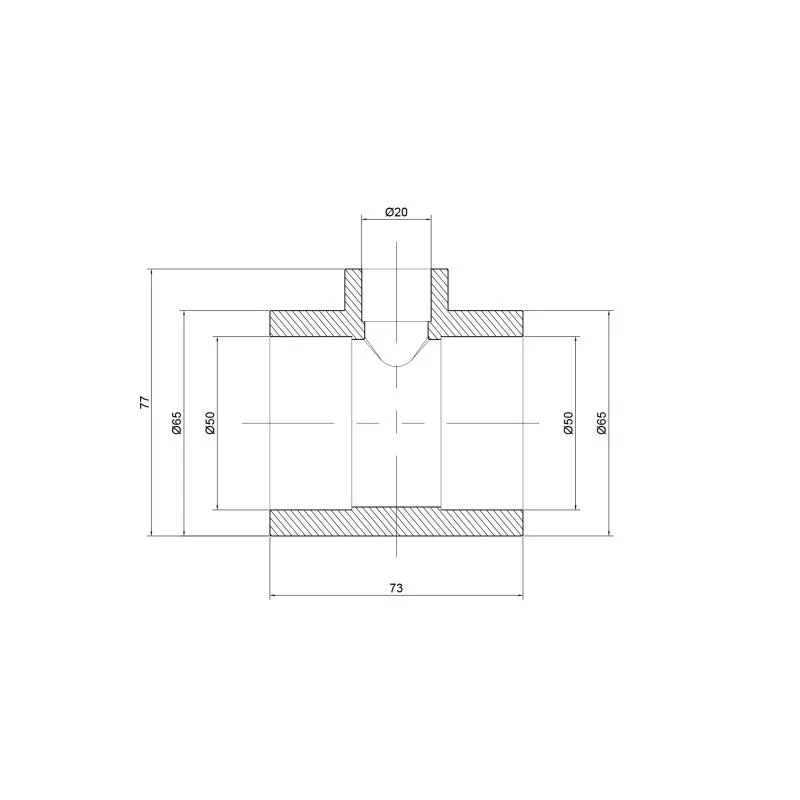 Тройник PPR Thermo Alliance 50х20х50