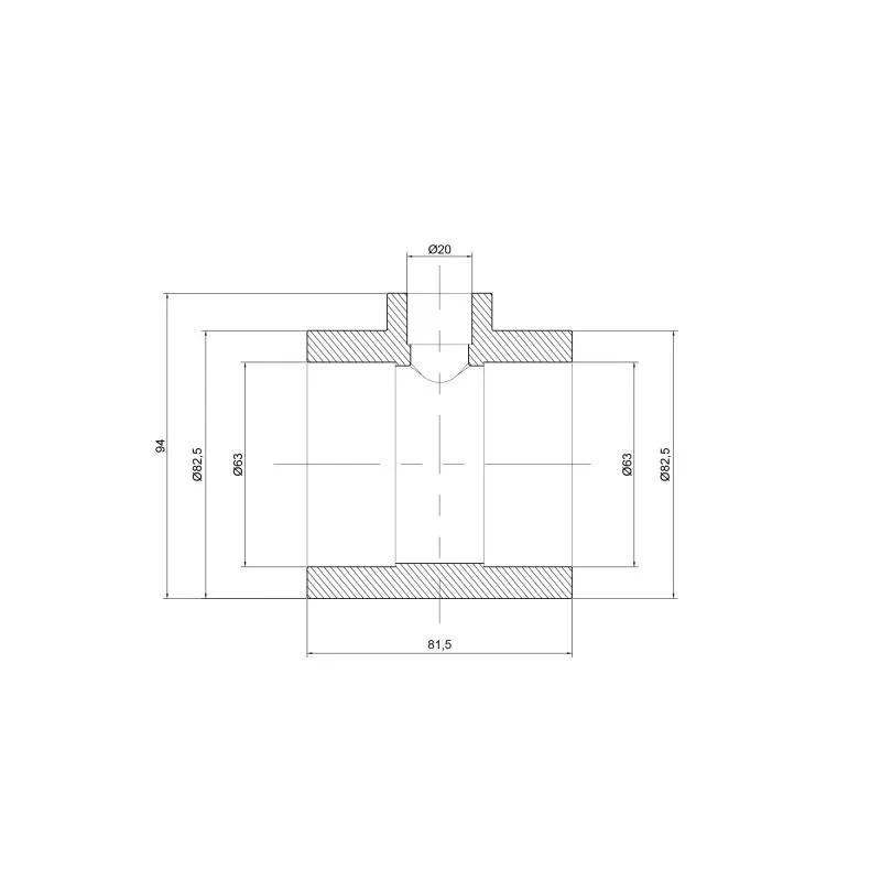 Тройник PPR Thermo Alliance 63х20х63
