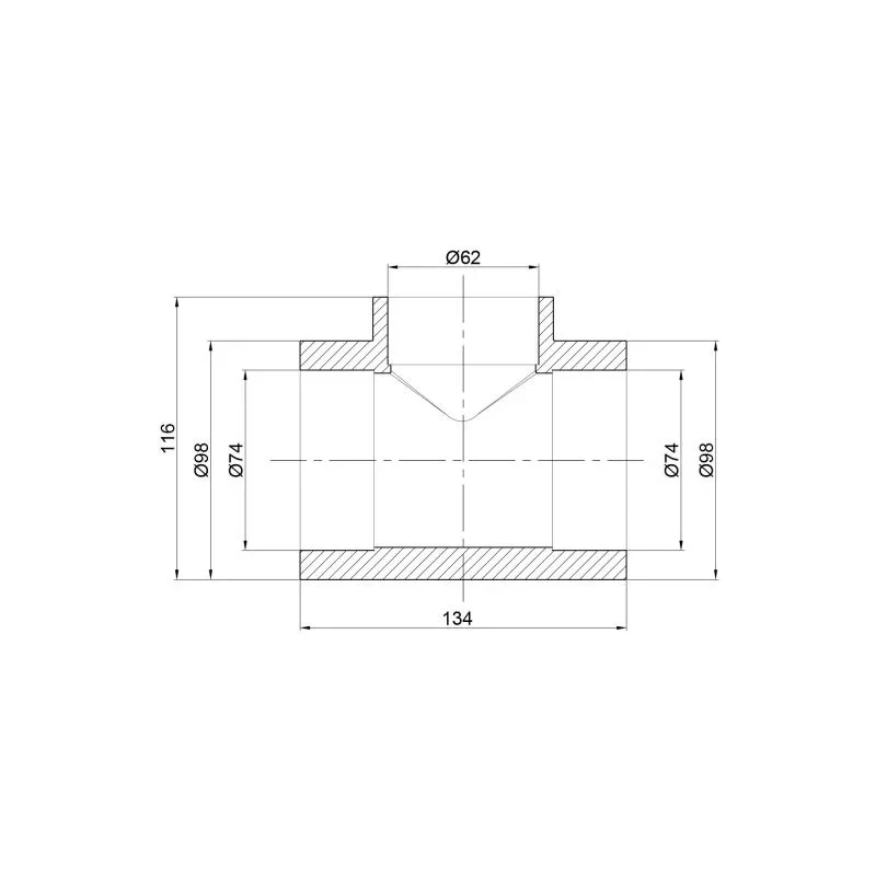 Трійник PPR Thermo Alliance 75х63х75