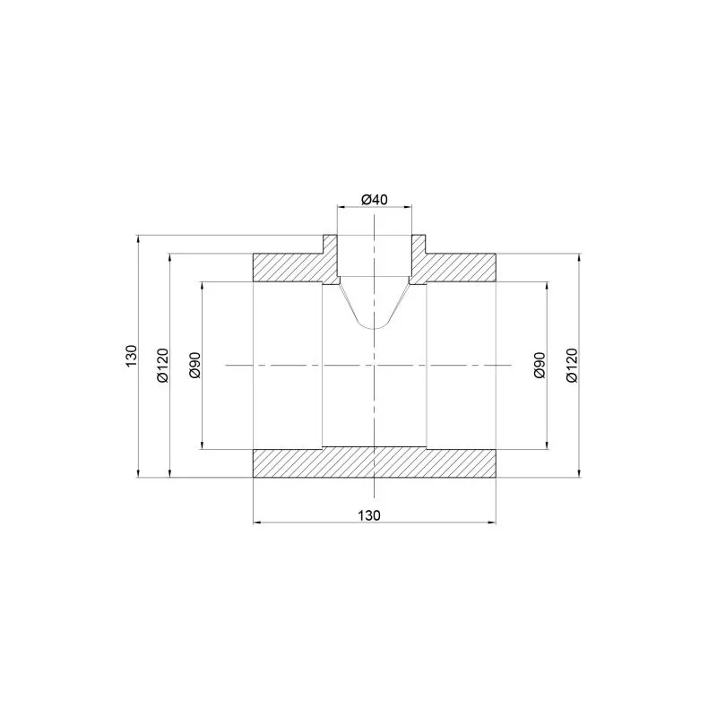 Тройник PPR Thermo Alliance 90х40х90