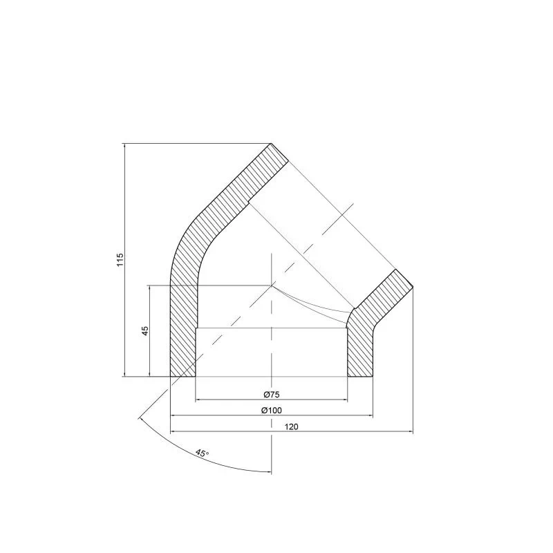 Уголок PPR Thermo Alliance 75, 45°
