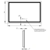 Дзеркало Qtap Mideya (DC-F906) 800х600 з LED-підсвічуванням Touch, з димером, рег. яскравості QT2078F906W
