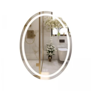 Дзеркало Qtap Mideya (DC-F801) 600х800 з LED-підсвічуванням Touch, з антизапотіванням, з годинником, димером, рег. яскравості QT2078F801W