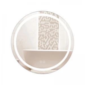 Дзеркало Qtap Mideya (DC-F803) R600 з LED-підсвічуванням Touch, з антизапотіванням, з годинником, димером, рег. яскравості QT2078F803W