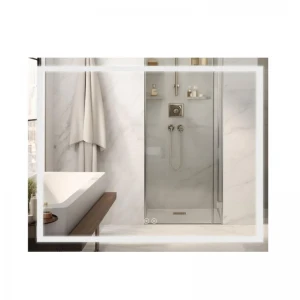 Дзеркало Qtap Mideya (DC-F614) 1000х800 з LED-підсвічуванням Touch, з антизапотіванням, з годинником, димером, рег. яскравості QT2078F614W