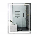 Дзеркало Qtap Mideya (DC-F937) 600х800 з LED-підсвічуванням Touch, з антизапотіванням, з годинником, димером, рег. яскравості QT2078F937W