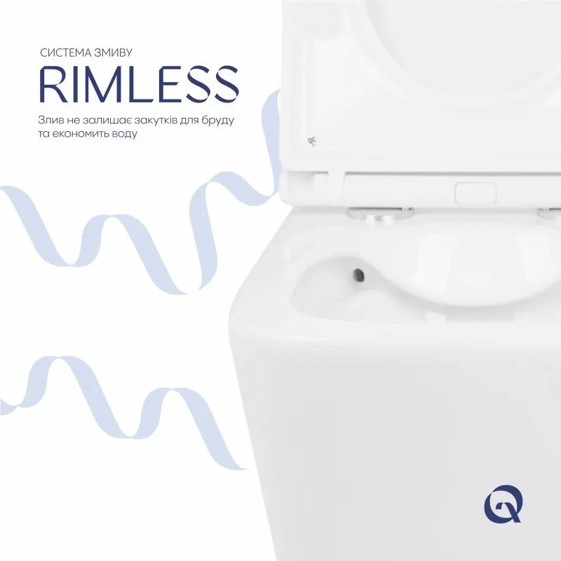 Унітаз підвісний Qtap Tern безобідковий з сідінням Soft-close QT1733052ERW