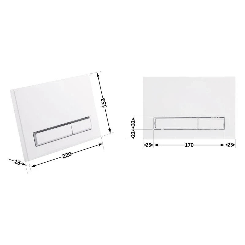 Панель змиву для унітаза Qtap Nest QT0111M08V1384W