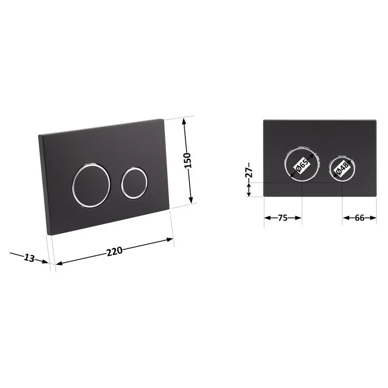 Панель змиву для унітаза Qtap Nest QT0111M11V1146MB