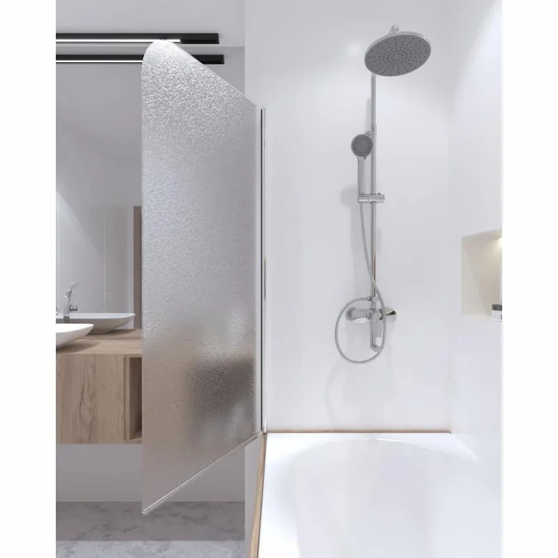 Штора на ванну Qtap Standard CRM407513APL скло Pear 6 мм, 75х140 см, ліва