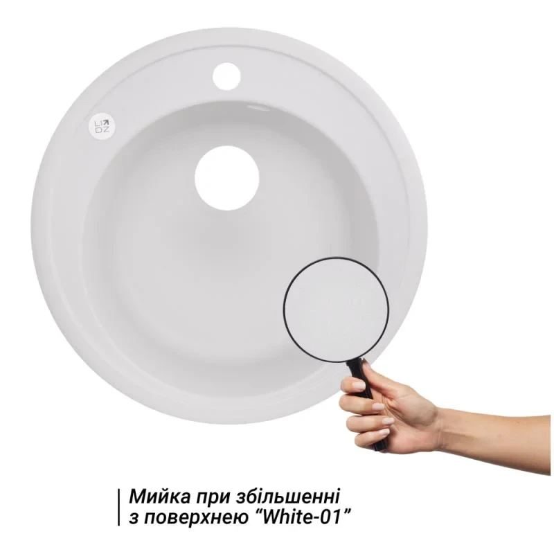 Кухонна мийка Lidz D510/200 WHI-01 (LIDZWHI01D510200)