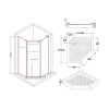 Душевая кабина Lidz Dozorca SC90x90.CRM.LOW.TR, стекло прозрачное 6 мм