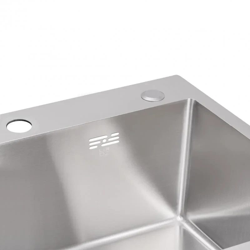 Мийка для кухні інтегрована Lidz Handmade H5050 (LDH5050BRU35375) Brushed Steel 3,0/1,0 мм