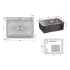 Мийка для кухні інтегрована Lidz Handmade H5845 (LDH5845BRU35384) Brushed Steel 3,0/1,0 мм