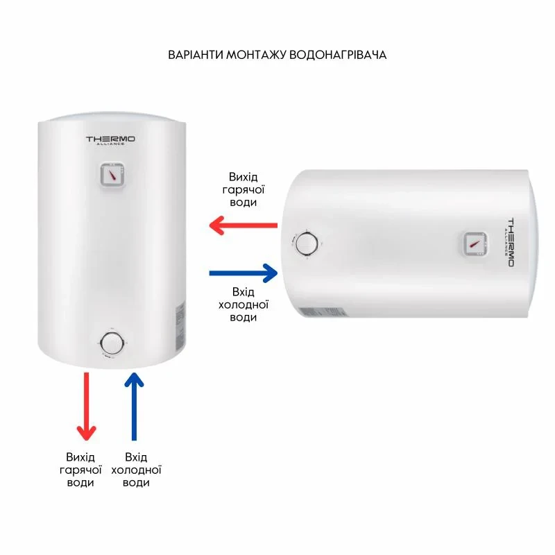 Водонагреватель электрический Thermo Alliance 50 л универсальный, мокрый ТЭН 1,5 кВт D50VH15Q2