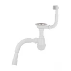 Сифон для кухонної мийки Lidz (WHI) 60 05 M001 01 EURO (вихід 50 мм)