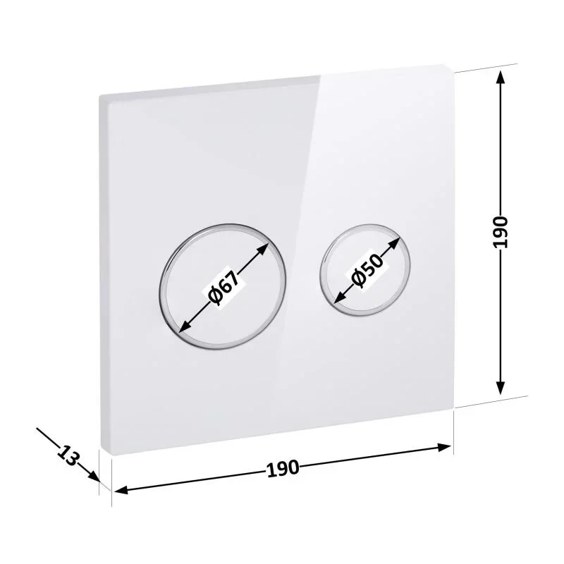Панель змиву для унітаза Qtap Nest Uni QT0211P01V1176W