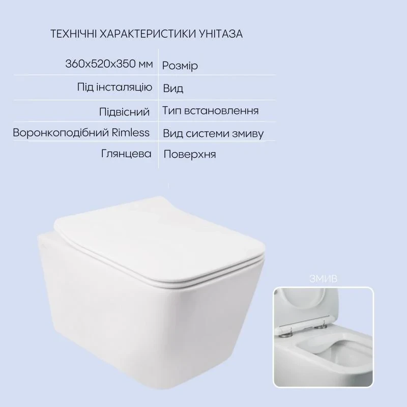 Готовое решение Qtap для ванной комнаты: подвесной унитаз Crow Rimless + комплект инсталляции Nest 4 в 1 (круглая клавиша Black mat)