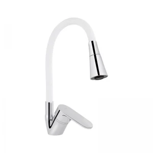 Смеситель для кухни Lidz Tani 008F3 с гибким изливом (k40) LDTAN008F3WCR37037 White / Chrome