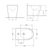 Биде напольное Qtap Robin 565x360x405 Matt black QT13442141CMB