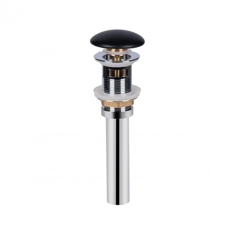 Донний клапан для раковини Qtap PU03O 225х70х70 Matt black з переливом